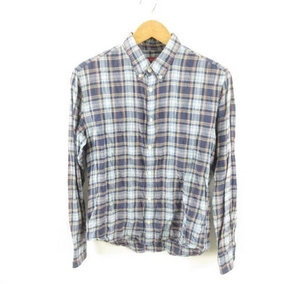 Camicia uomo alfabeto manuale a quadri elasticizzata manica lunga blu 38 - Immagine 1 di 4