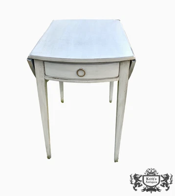Vintage Mahogany Traditional Style Pembroke Table in Distressed Glacier Gray - Image 1 of 4