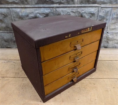 Archivador de metal con 4 cajones, organizador de relojeros vintage, almacenamiento de artesanías I, Foto 1 de 4