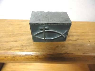 Vintage Christian Fish with Cross Newspaper Printing Metal Plate! No Reserve! - Image 1 of 3