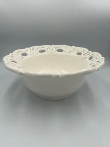 Vintage The Cellar Whiteware geprägte große Keramik 11" runde Servierschale - Bild 1 von 7