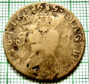 IRELAND King James II 1689 1 Shilling - 12 Pence, Brass Gun Money Large Coinage - Picture 1 of 6