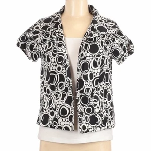 Blazer abierto WD.NY negro blanco círculos puntos 8 mujer carrera  - Imagen 1 de 6