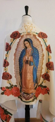 Virgen de Guadalupe Religious Rebozo,  shawl, pashmina,  scarf, chal - Image 1 of 4
