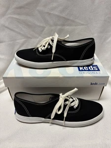 Keds Champion Originals Lace Up Sneakers Black Womens Size 8 N (AA) NEW With box - Picture 1 of 8