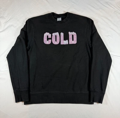 ICECREAM Para Hombres Medio Negro Cuello Redondo Gráfico Y2K Mezcla de Algodón "FRÍO" Rosa Raro Foto 1 de 4