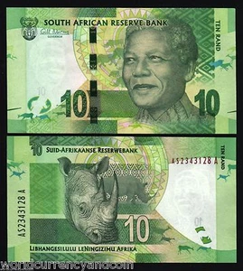SOUTH AFRICA 10 RAND 2012 1st type Lot X 50 Bundle NELSON MANDELA RHINO UNC NOTE - Picture 1 of 1