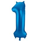 XL Folienballon Zahl 1 in blau, 86 cm, 1 Stck, Helium Ballon (unbefllt)