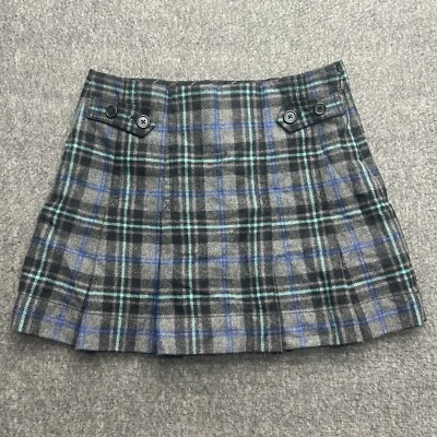 Gap Mini Skirt Womens 8 Plaid Pleated Schoolgirl Lined Y2K Retro Academia Wool - Image 1 of 4