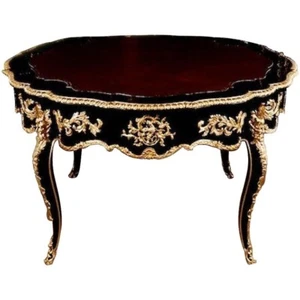 Q' Français Loungetisch Dans Antique Louis Style XV, Noir Poli Bronze - Photo 1 sur 12
