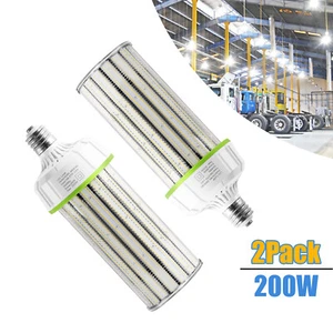 200W 2 Pack LED Corn Light Bulb Parking Lot GYM High Bay lighting 100-277V 5000K - Picture 1 of 13