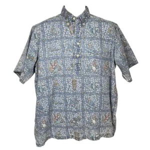 Reyn Spooner Pull Over Shirt Gr. L Vintage Reverse Print Surfer Hula Tiki Fisch - Bild 1 von 7