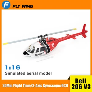 FlyWing Bell 206 V3 6 canales GPS 3D avión retorno automático flotante RC RTF helicóptero - Imagen 1 de 27