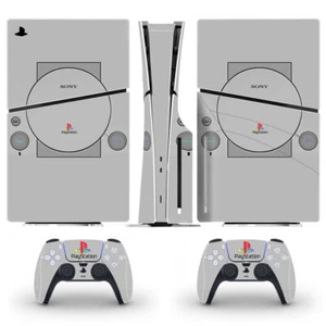 Skin Sticker for PS5 Slim Console Controller Disc Version Vinyl  Decal PS1 Retro - Picture 1 of 3