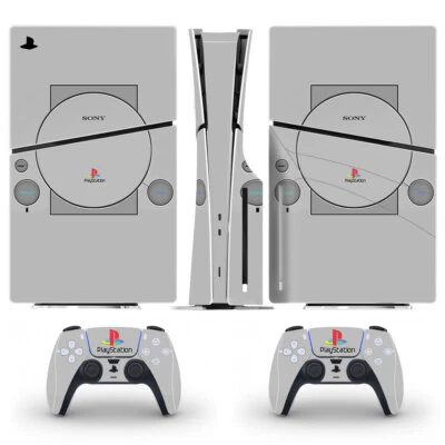 Skin Aufkleber fur PS5 Slim Konsole Disc Version Vinyl Folie Sticker PS1 Retro - Bild 1 von 2