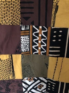 Tela de patchwork de inspiración étnica de colección pieza sin terminar 41"" x 47"" W proyecto de costura - Imagen 1 de 8