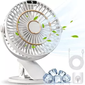 COZII Clip on Fan Rechargeable, Mini USB Desk Silent with 5 Speeds LED Display - - Picture 1 of 7