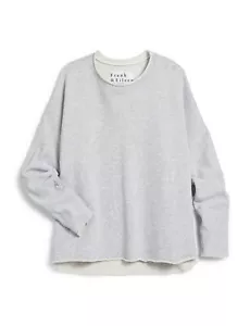 Frank & Eileen Anna Long-Sleeve Capelet Sz L in Gray Melange Triple Fleece - EUC - Picture 1 of 13