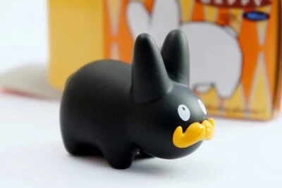 Kidrobot Kozik Series Mini Happy Labbit 1.5" Black Pride Mustache Art Figure - Image 1 of 3