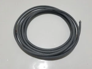 5 feet Vintage Braided Cloth Covered Primary Wire 12 GA gauge Solid Gray Grey - Picture 1 of 2