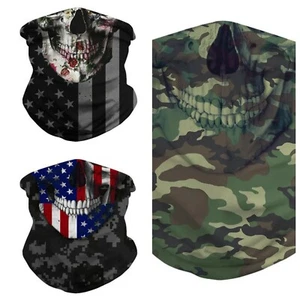 Skull Cycling Bandana Tube Head Scarf Neck Gaiter Balaclava Face Mouth Mask - Picture 1 of 6