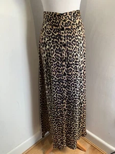 GANNI Dufort silk Midi maxi Skirt EU 36 UK 8 VGC Aline button front animal print - Picture 1 of 9