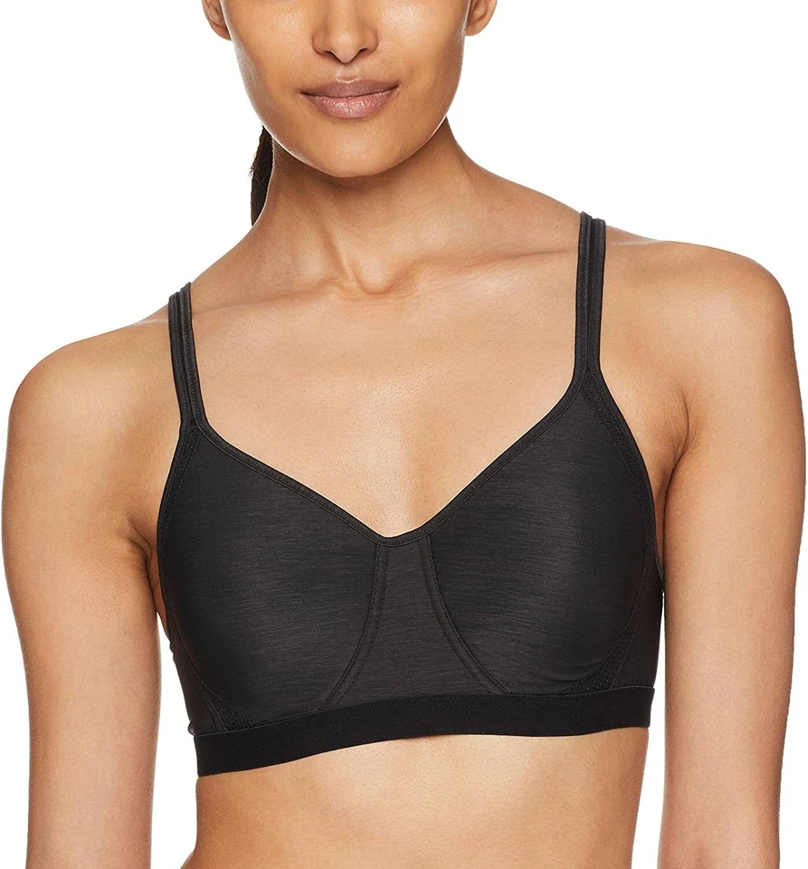Hanes Womens X-temp Foam Wirefree Bra Size 2xl Convertible Straps Heather Black