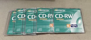 5 Memorex CD-RW 4 X 80 Min 700 MB Rewritable Compact Disc NEW With Jewel Cases - Afbeelding 1 van 2