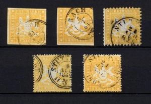 Germany Württemberg 3k yellow selection. XF. H93 - Picture 1 of 1
