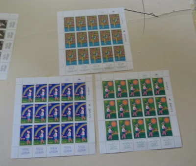 3 Full Sheet MNH Songs of Solomon Israel Unhinged + Tabs Mint 15 Stamps Each - Image 1 of 4