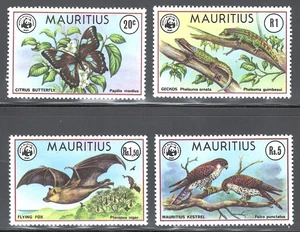Mauritius Mint NH Sc# 469/472 SG# 557/560 complete WWF fauna set bat 1978 - Picture 1 of 2