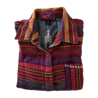 Camisa vaquera rock & roll azteca occidental manga larga damas talla M Foto 1 de 4