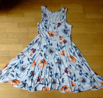 Vivance  Damen Sommerkleid/ Strandkleid mit Blumendruck, grau-meliert, Größe 36 - Bild 1 von 4