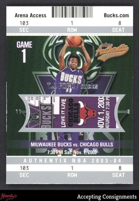 2003-04 Fleer Authentix #103 T.J. Ford RC ROOKIE BUCKS 0289/1250 - Image 1 of 2