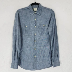 J Crew Shirt Mens Extra Small Blue Chambray Long Sleeve Button Up Cotton Casual - Picture 1 of 11