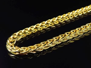 Mens Bonded 1/20th 10K Yellow Gold 4.5 MM Wheat Franco Chain Necklace 26-36 Ins - Picture 1 of 8