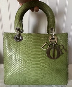 Christian Dior Phyton Lady Dior 2008 Limited Edition Medium Handbag Bag SHW - Picture 1 of 22