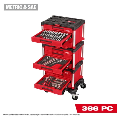 Milwaukee Tool 366 Piece Master Mechanics Hand Tool Set with PACKOUT Drawers and Foto 1 de 4