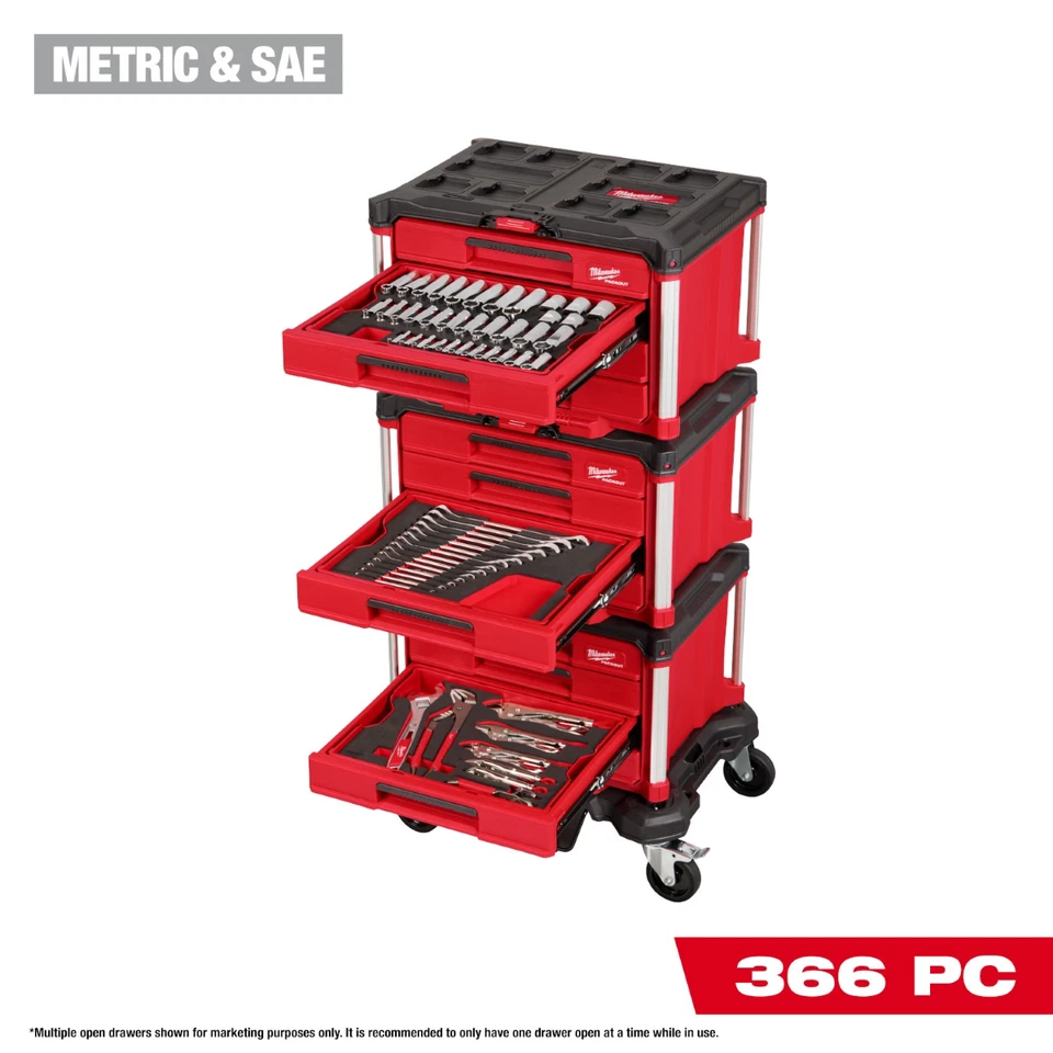 Milwaukee Tool 366 Piece Master Mechanics Hand Tool Set with PACKOUT Drawers and - Image 1 of 4