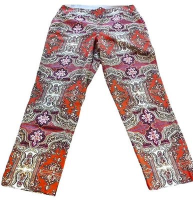 Pantalones al tobillo Talbots para mujer talla 12 estampado paisley Foto 1 de 4
