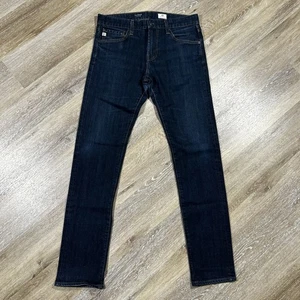 Pantalones de mezclilla ajustados modernos AG Adriano Goldschmied para hombre 33 x 32 azul oscuro nómada - Imagen 1 de 17