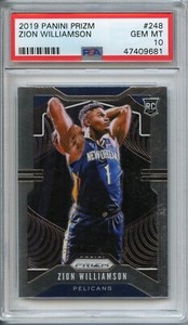 Zion Williamson 2019-20 Panini Prizm Base Rookie Card Graded PSA Gem Mint 10