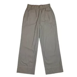 Pantalone donna Everlane gamba media larga cotone biologico a righe grigio - Foto 1 di 11