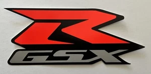 Vintage Sticker Suzuki GSXR Red Chrome Vinyl Large Set Of 2 - Picture 1 of 1