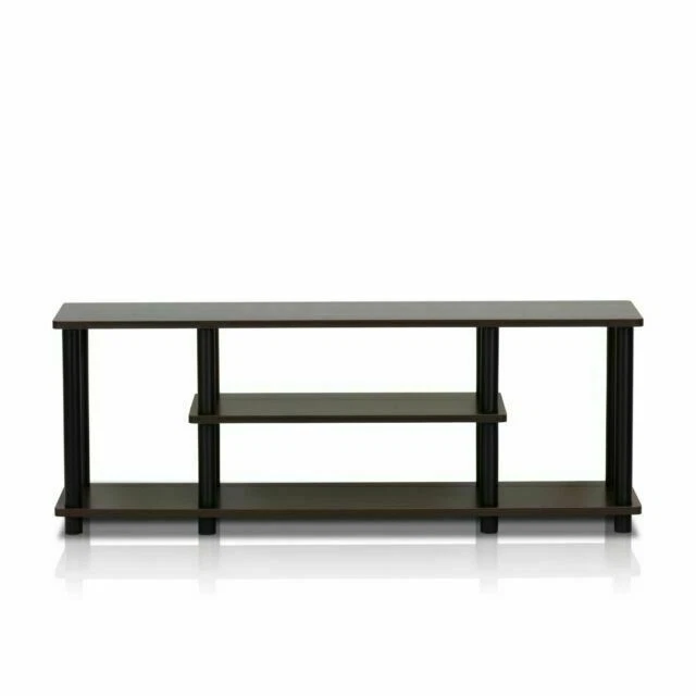 Furinno Turn-N-Tube 3-Tier Entertainment TV Stands - Dark Brown/Black