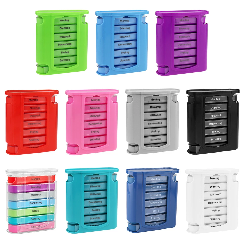 Tablettenbox f. 7 Tage Pillendose Pillenbox Medikamentenbox Medikamentendosierer