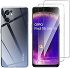 For Oppo Find X5 Lite Case Clear Gel Cover & Glass Screen Protector 