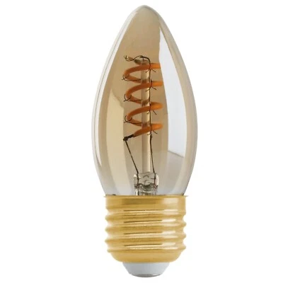 2.3 Watt B10 LED Amber Medium Base Lightning Fixture 120V - SATCO-S9970 - Image 1 of 4
