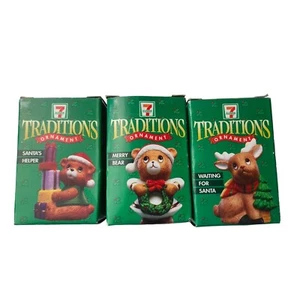Lote de 3 adornos vintage 7-Eleven Citgo Traditions 1997 - Imagen 1 de 3