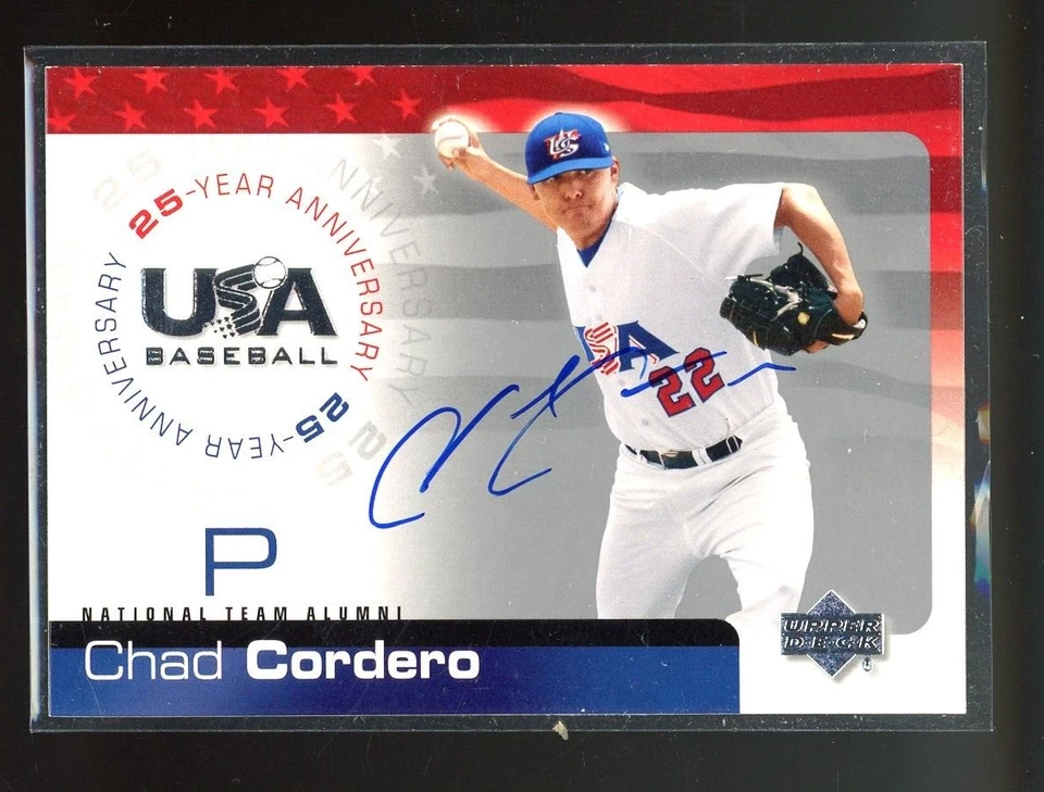 2004 Upper Deck USA CHAD CORDERO Signed Card autograph AUTO RC EXPOS NATIONALS - Image 1 of 1